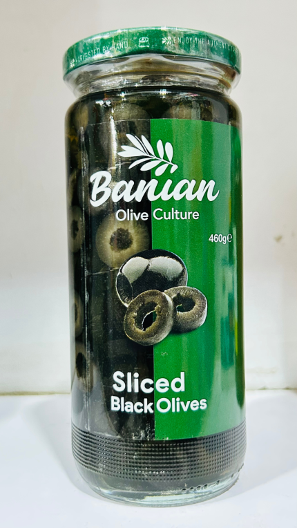 Banian Sliced Black Olives 460g Iranian Import | Gul99 Pakistan