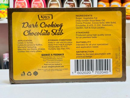 Kitcy Dark Cooking Chocolate Slab 1kg Pakistani Professional Baking Gul99