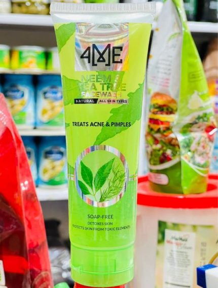 4ME Neem & Tea Tree Face Wash 100ml – Acne & Pimple Treatment, Skin Detox & Protection