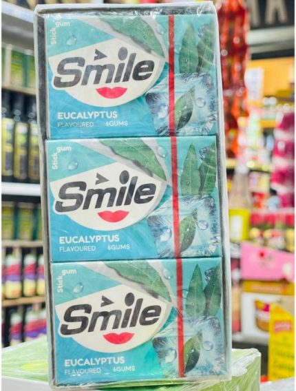 Smile Eucalyptus Bubble Gum Box – 18 Packs x 6 Gums (Imported from Iran)