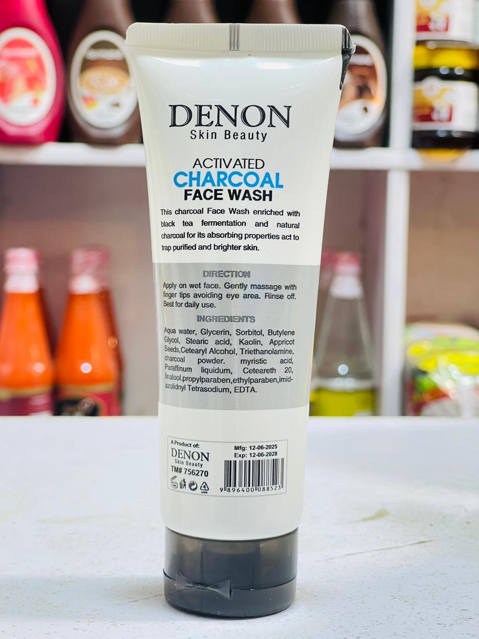 Denon Activated Charcoal Face Wash 100ml Deep Detox Pakistani Cleanser Gul99
