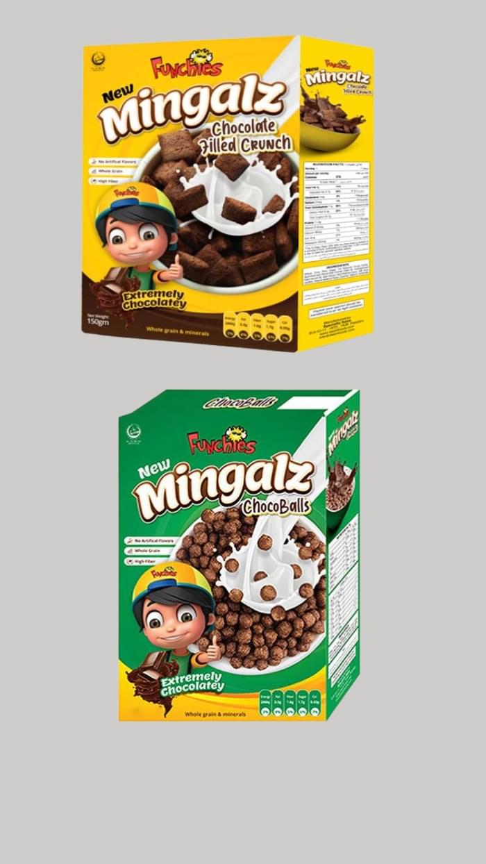 Funchies Mingalz Chocolate Filled Crunch 350g Pakistani Kids Breakfast | Gul99